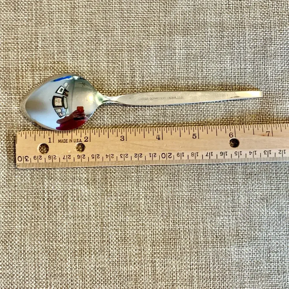Oneida Community Stainless Older Satinique 8 Oval Soup Spoons Betty Crocker MCM